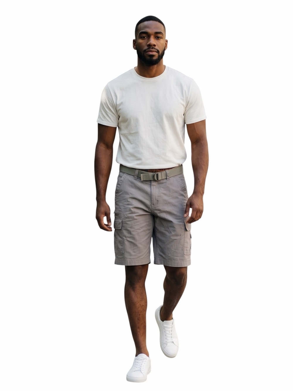 Men's WEARFIRST Cargo Stretch Shorts with Flex WaistBand/Gray/Size: 34